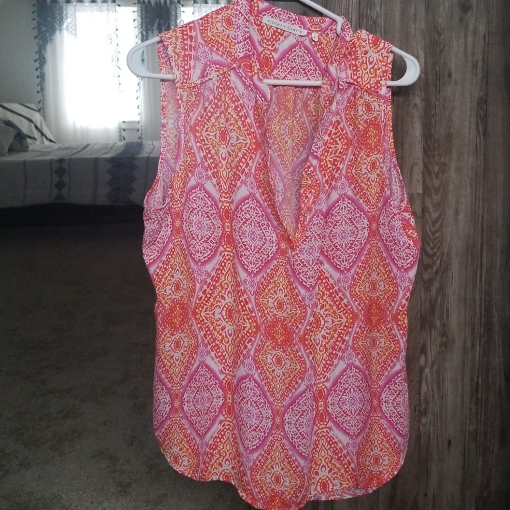 Dressy medallion tank top blouse